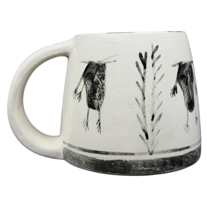 Santa Fe Native American Style Pottery Mug Hotsherds with Traditional Black and White Designs