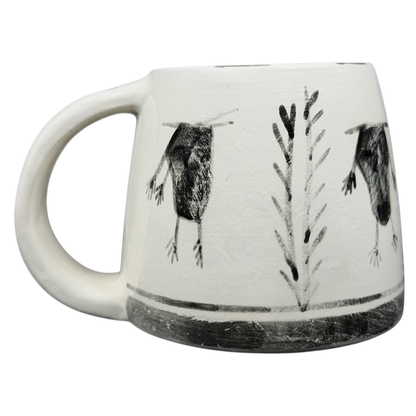 Santa Fe Native American Style Pottery Mug Hotsherds with Traditional Black and White Designs