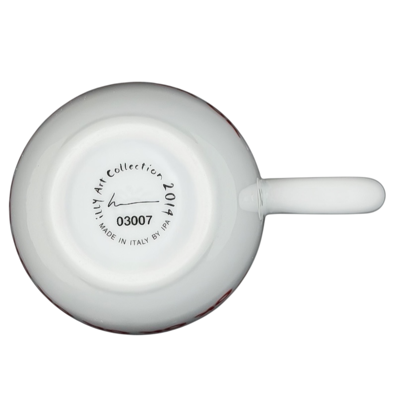 Bottom view of Illy Art Collection Robert Wilson OK Mug showcasing its unique design and craftsmanship