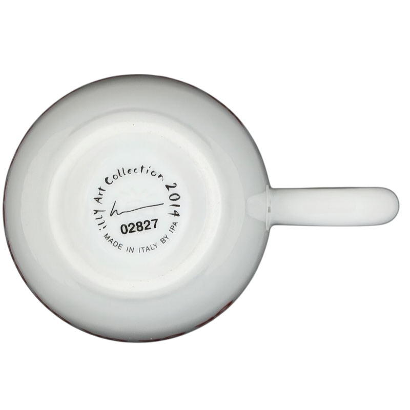 Bottom view of Illy Art Collection Robert Wilson OK Mug showcasing elegant white porcelain design