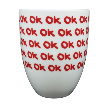 Illy Art Collection Robert Wilson OK Mug with Red 'OK' Design on White Ceramic