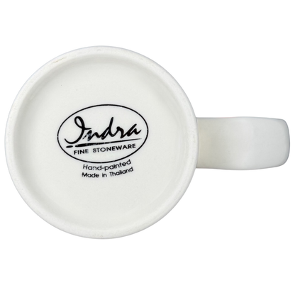 Indra Heart Polka Dot Piggy handle mug featuring a unique design and hand-painted finish
