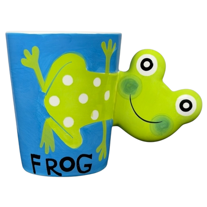 Spotted Green Frog Mug Indra featuring a playful frog design with colorful accents