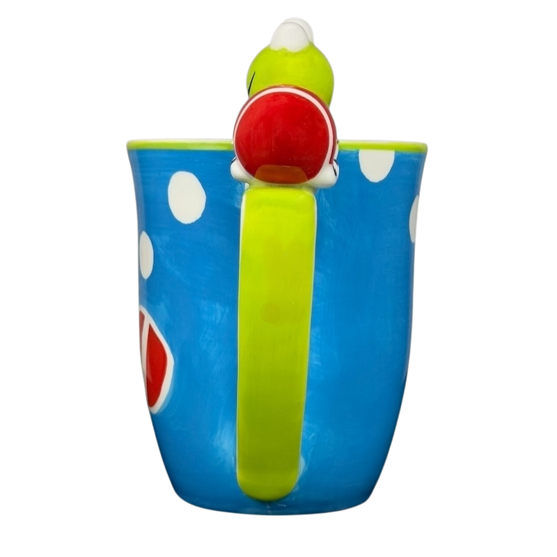 Indra vintage Caterpillar handle mug with colorful polka dots and playful design