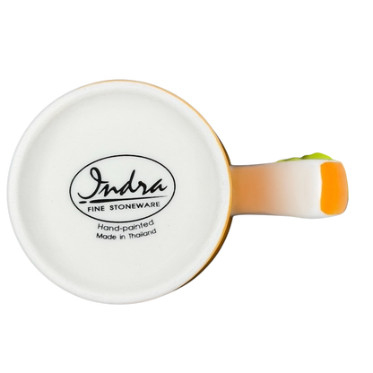 Indra vintage frog butterfly handle mug with vibrant colors and intricate hand-painted design