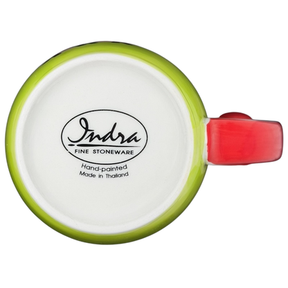 Indra vintage ladybug handle mug with a colorful hand-painted design perfect for coffee lovers