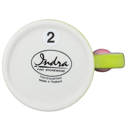 Indra vintage pig handle mug with hand-painted details for a unique tea or coffee experience