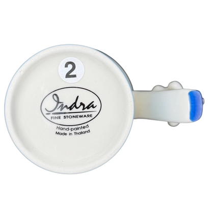 Indra vintage puppies butterflies handle mug with a decorative hand-painted design on a ceramic finish