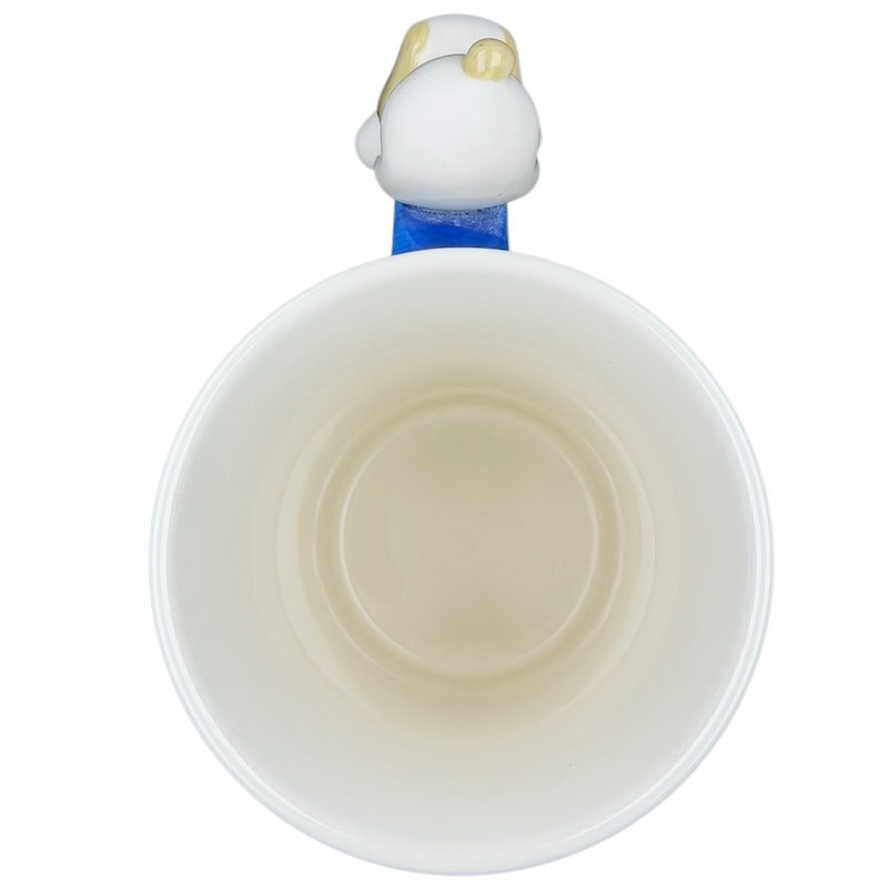 Indra vintage puppies butterflies handle mug with a playful puppy on the handle for whimsical coffee moments