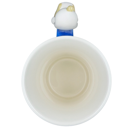 Indra vintage puppies butterflies handle mug with a playful puppy on the handle for whimsical coffee moments