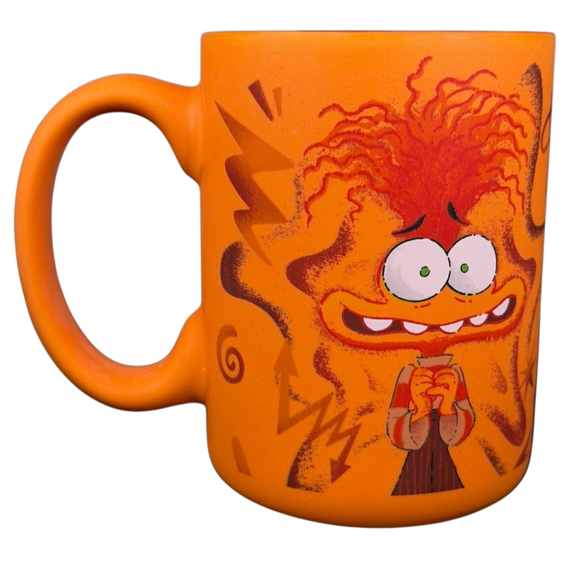 Inside Out 2 Anxiety mug featuring vibrant orange color and expressive design for fans
