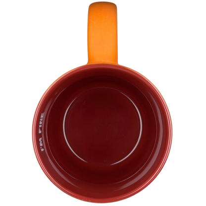 Inside Out 2 Anxiety mug in orange and red with I’m fine text inside for Disney fans