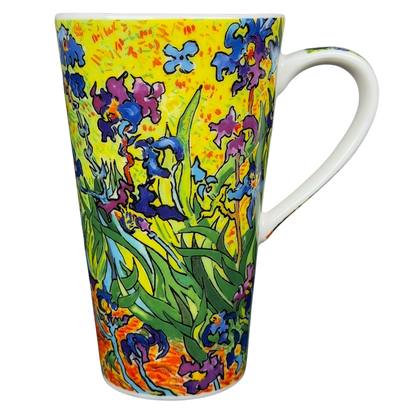 Chaleur Irises Vincent Van Gogh Mug featuring vibrant floral design inspired by the famous painting