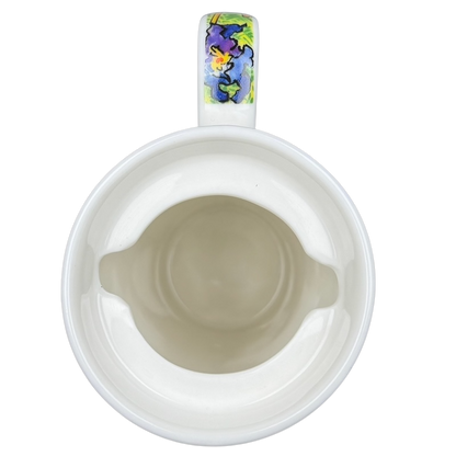 Inside view of Irises Vincent Van Gogh Mug Chaleur showcasing its unique design and vibrant handle