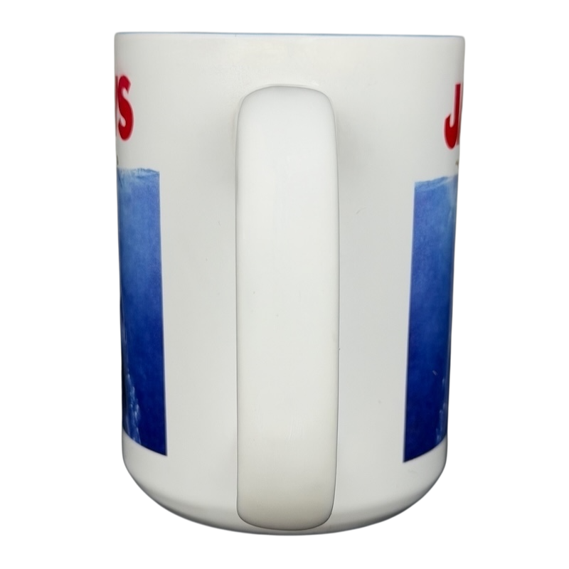 Jaws movie poster Universal Studios mug featuring iconic artwork from the classic film