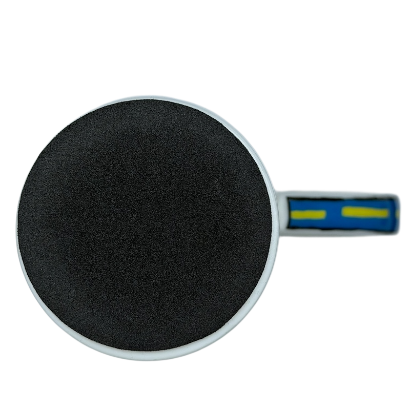 Top view of Going For A Ride Jeff Ringer Travel Mug Chaleur featuring a textured black lid