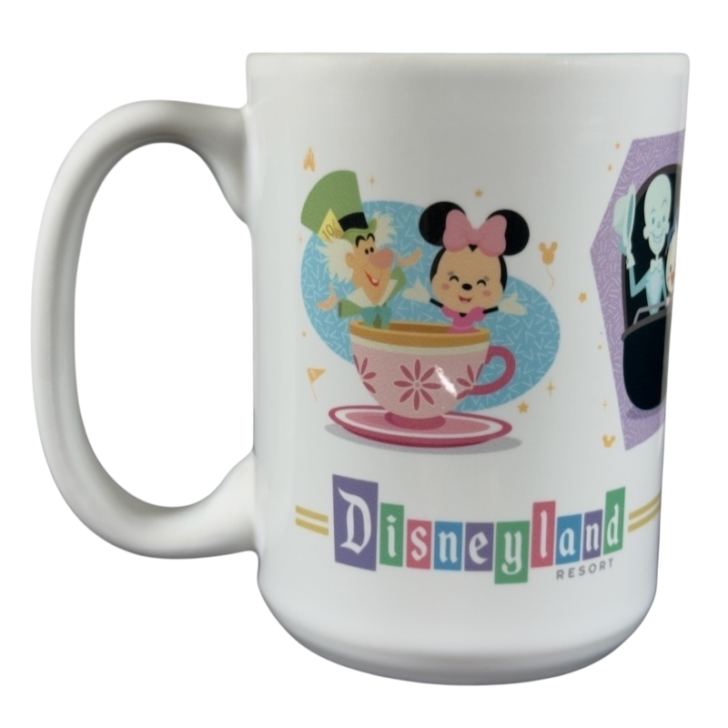 Jerrod Maruyama Disney mug featuring colorful characters from Disneyland Resort
