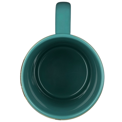 Inside view of the Jimmy Buffett Margaritaville Livin' For The Weekend mug in teal color