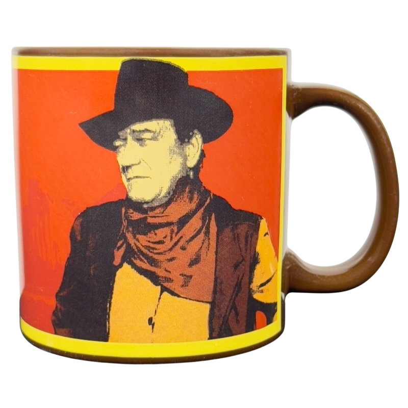 A Man's Got To Have A Code John Wayne vintage brown mug featuring classic cowboy design