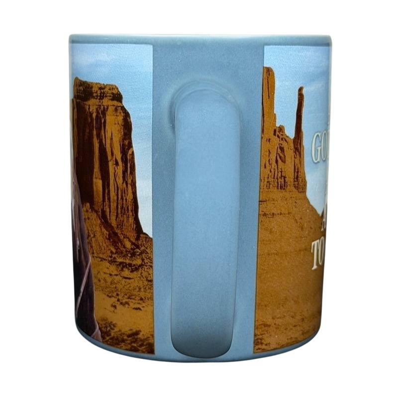 John Wayne Code Creed Blue Collectible Mug featuring iconic Western imagery for fans and collectors