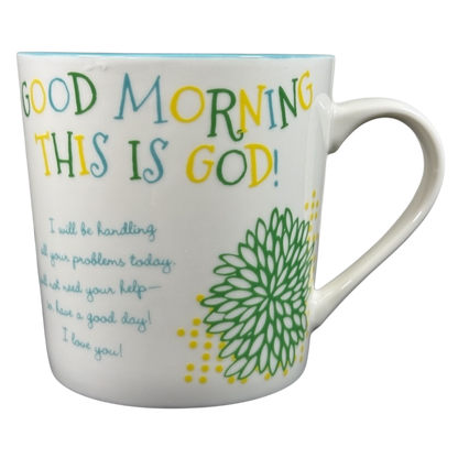 Joyce Meyer collectible mug with Good Morning This Is God inspirational message and floral design