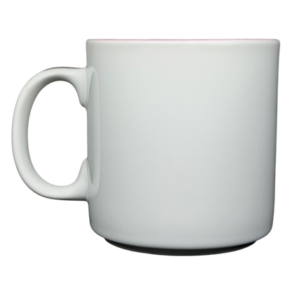 Plain white ceramic mug with a smooth finish for the JUDY name poetry mug design