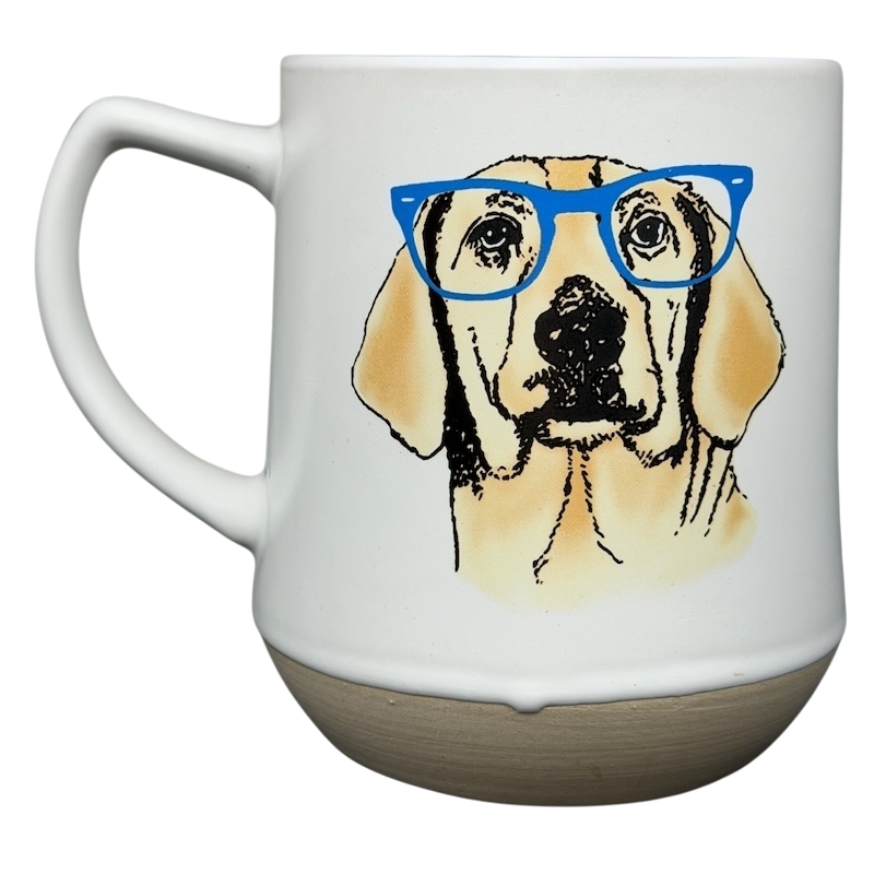 Just Chillin Yellow Labrador Mug Spectrum Designz featuring a Labrador with glasses for dog lovers