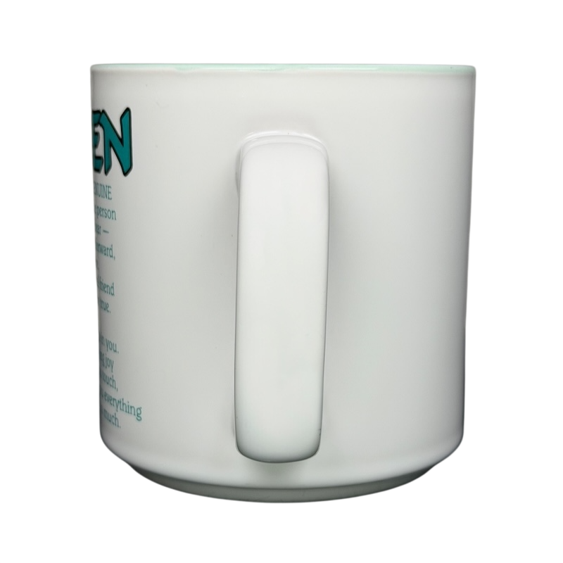 KAREN Poetry Name Mug Papel featuring inspirational quotes on a white ceramic design