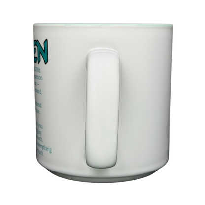 KAREN Poetry Name Mug Papel featuring inspirational quotes on a white ceramic design