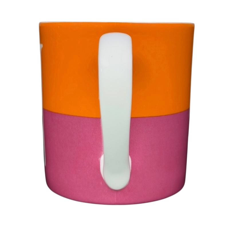Kate Spade Wickford Red Letter Day Monogram Mug Lenox featuring vibrant orange and pink color blocks