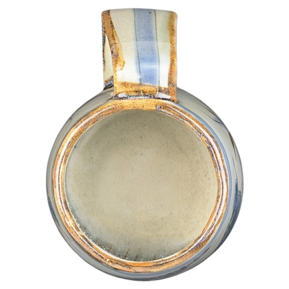 Top view of Ken Edwards Mexican pottery quail mug featuring unique artistic patterns