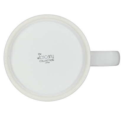 Bottom view of Kenneth Grooms Toscany Collection vintage lawyers mug showing brand logo and white ceramic finish