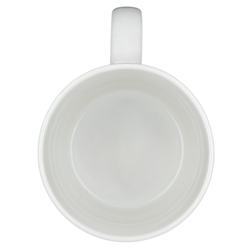 Inside view of Kenneth Grooms Toscany Collection vintage lawyers mug in sleek white ceramic design