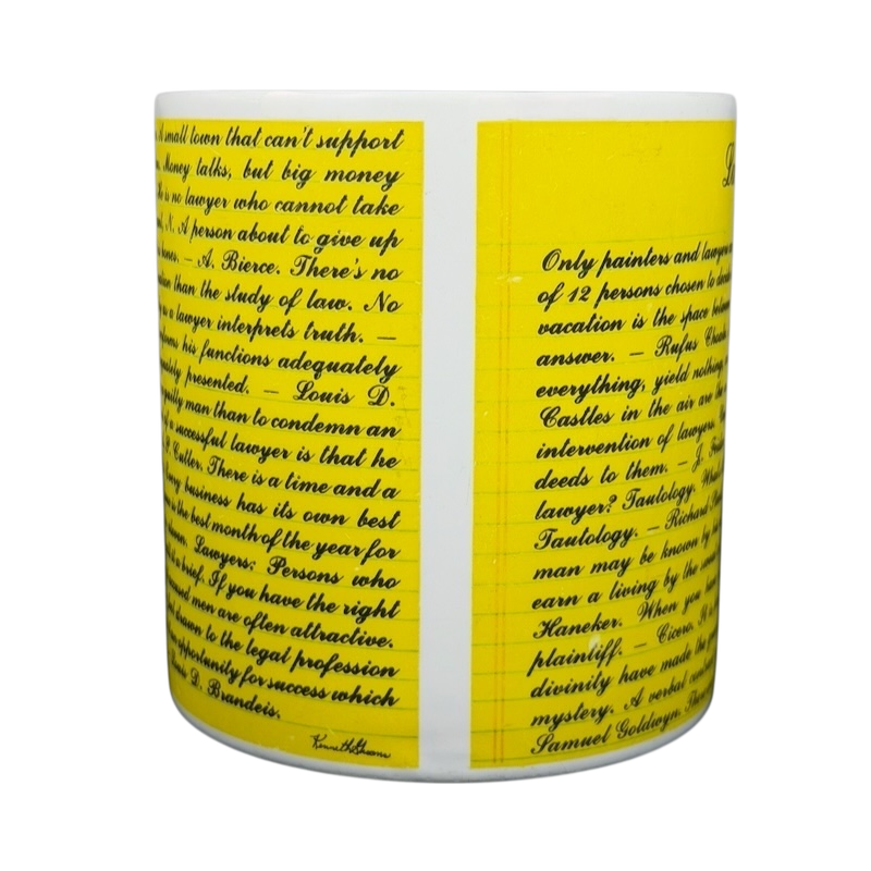 Kenneth Grooms Toscany Collection vintage lawyers mug featuring inspirational quotes for legal professionals