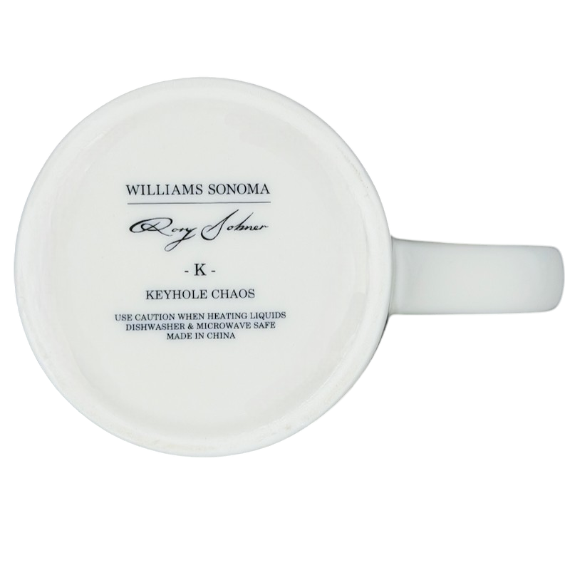 Keyhole Chaos Rory Dobner Monogram Mug Williams Sonoma featuring a ceramic design and elegant letter K