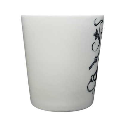 Keyhole Chaos Rory Dobner Monogram Mug Williams Sonoma featuring intricate black designs on white ceramic