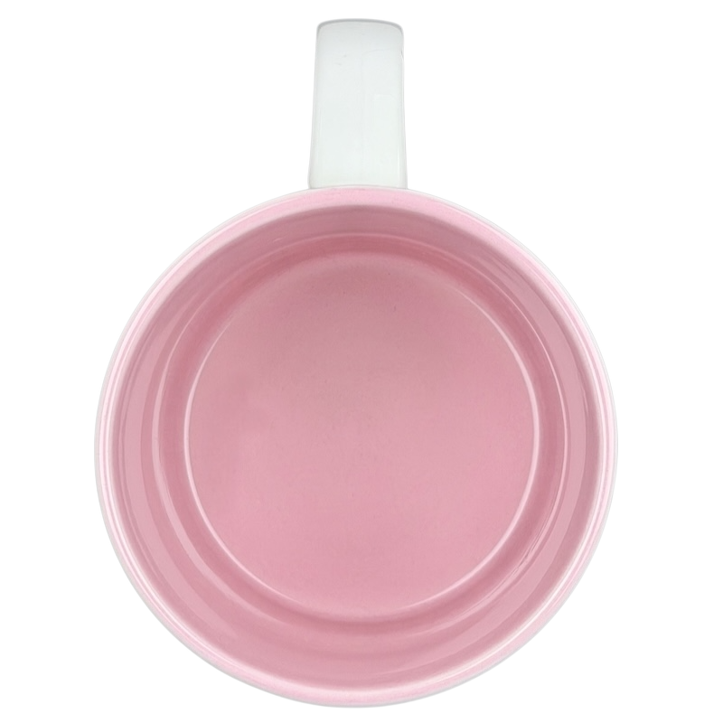 Pink Kim poetry name mug with a smooth interior, perfect for coffee or tea lovers