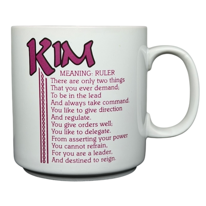 Kim poetry name mug featuring the meaning and qualities of the name Kim for unique gifting