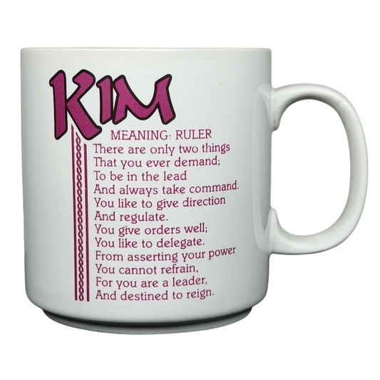 Kim poetry name mug featuring the meaning and qualities of the name Kim for unique gifting