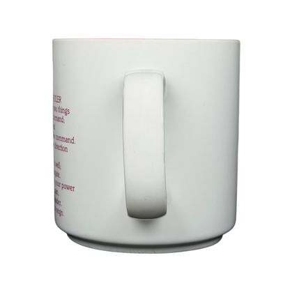 Papel Kim poetry name mug featuring motivational text on a white ceramic design