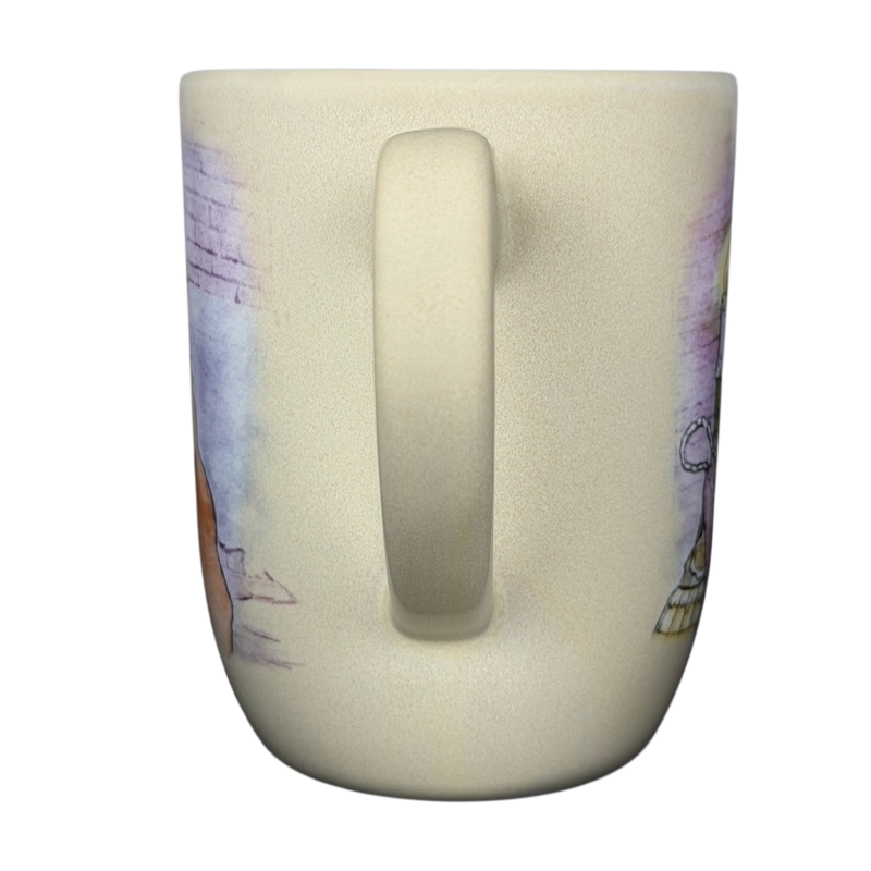 Disney Lady and the Tramp collectible mug featuring character illustrations on a cream background