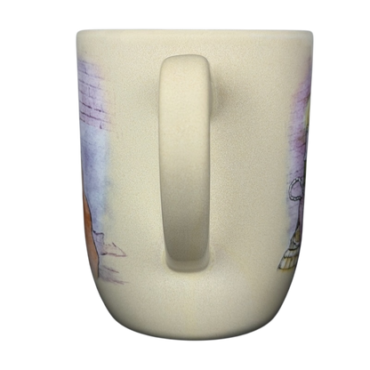 Disney Lady and the Tramp collectible mug featuring character illustrations on a cream background