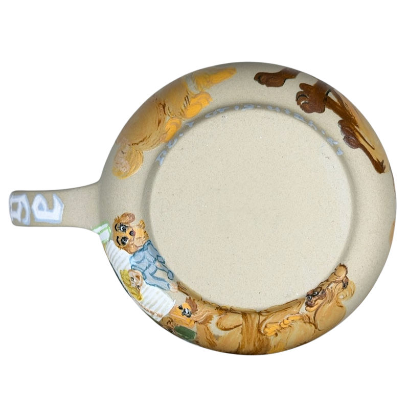 Lady and the Tramp hand-painted pottery mug featuring colorful character artwork