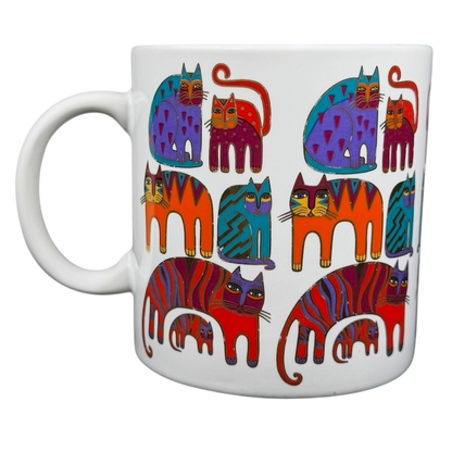 Fantastic Felines Mug Laurel Burch featuring colorful cat designs in vibrant patterns
