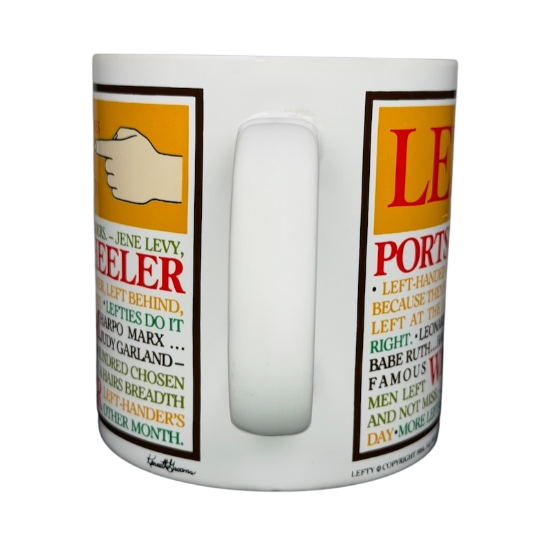 Lefty Kenneth Grooms Mug The Toscany Collection featuring unique humorous design for left-handed users