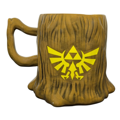 Legend Of Zelda Deku Tree Nintendo Mug Just Funky with textured bark design and logo