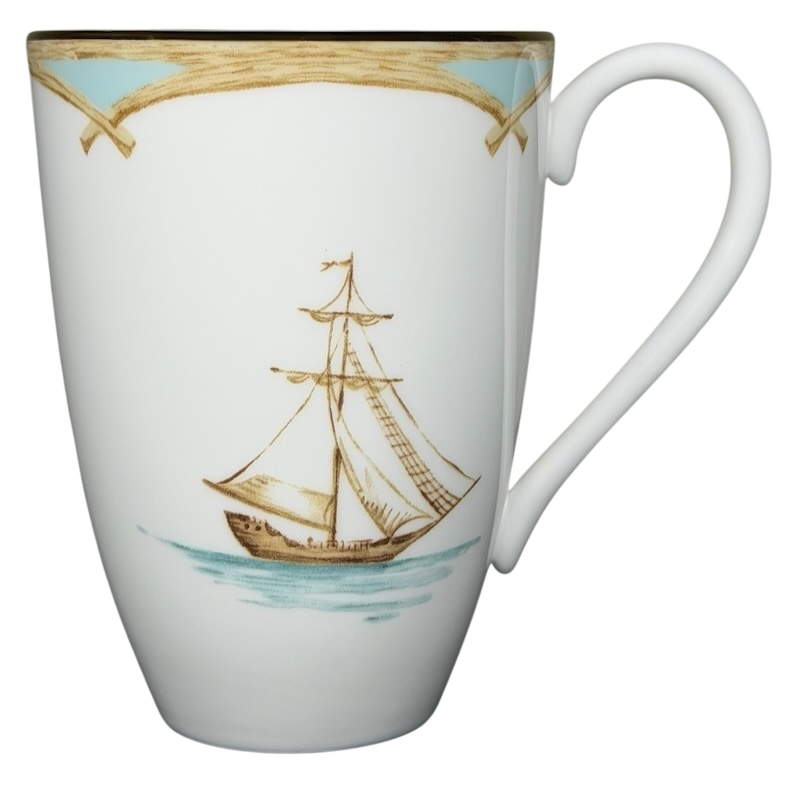 Colonial Tradewind Sailing Ship Mug Lenox with detailed ship design against a blue sky