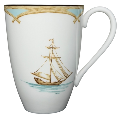 Colonial Tradewind Sailing Ship Mug Lenox with detailed ship design against a blue sky