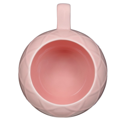 Leonard's Bakery collectible mug in pink with a textured exterior design and smooth interior finish