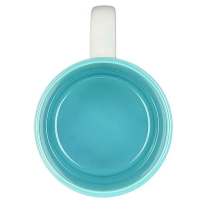 Inside view of a turquoise Lilo and Stitch Hawaii Sketch Art Mug Disney with a glossy finish